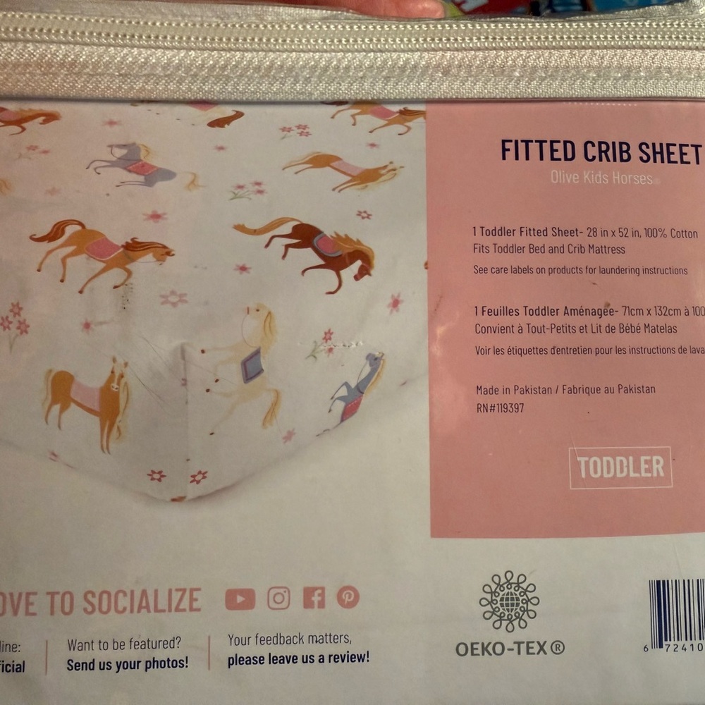Horses Fitted Crib Sheet
